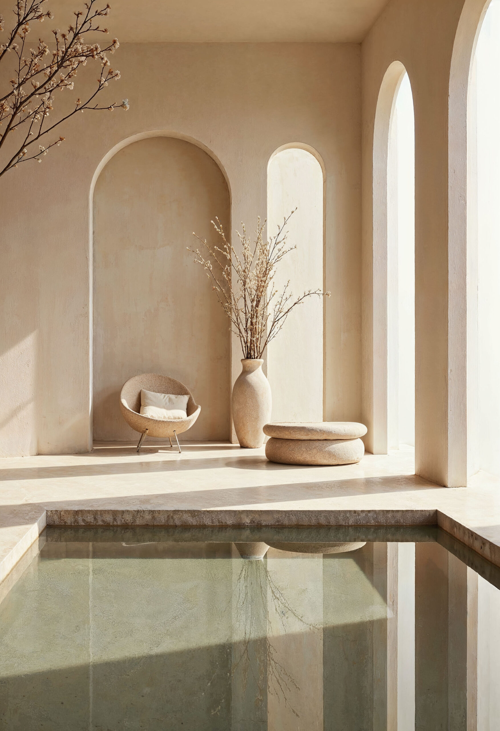 A quiet, minimal space where the image can sharpen